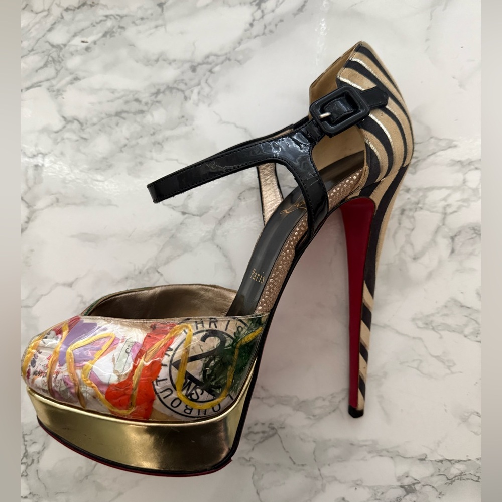 Christian Louboutin Artistic “Trash” Multicolor Heels
